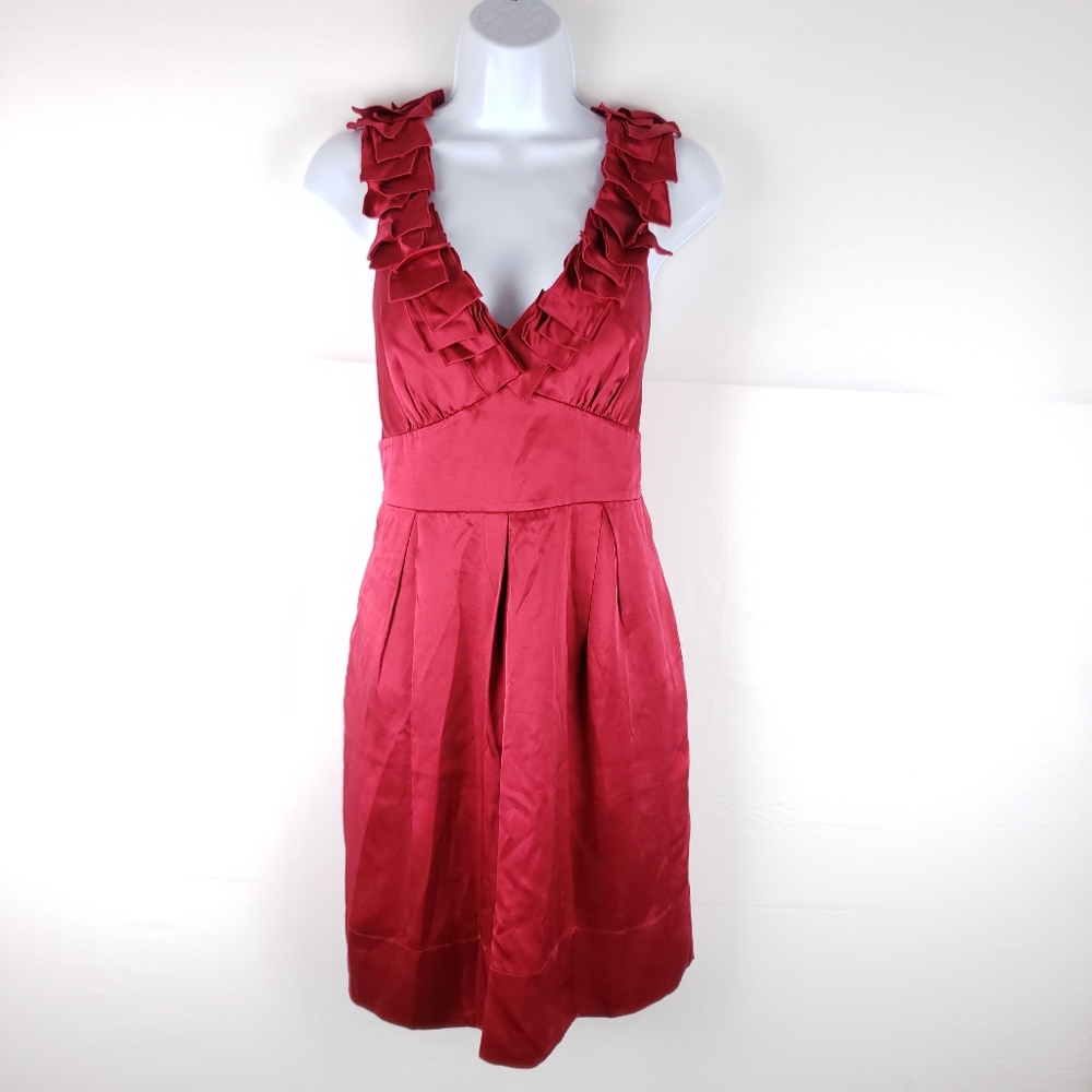 BCBGMAXAZRIA 100% Silk Red Dress